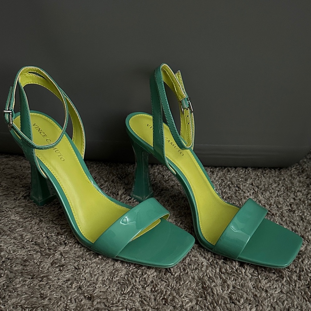 Vince Camuto Teal and Lime Heels